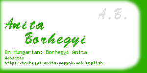 anita borhegyi business card